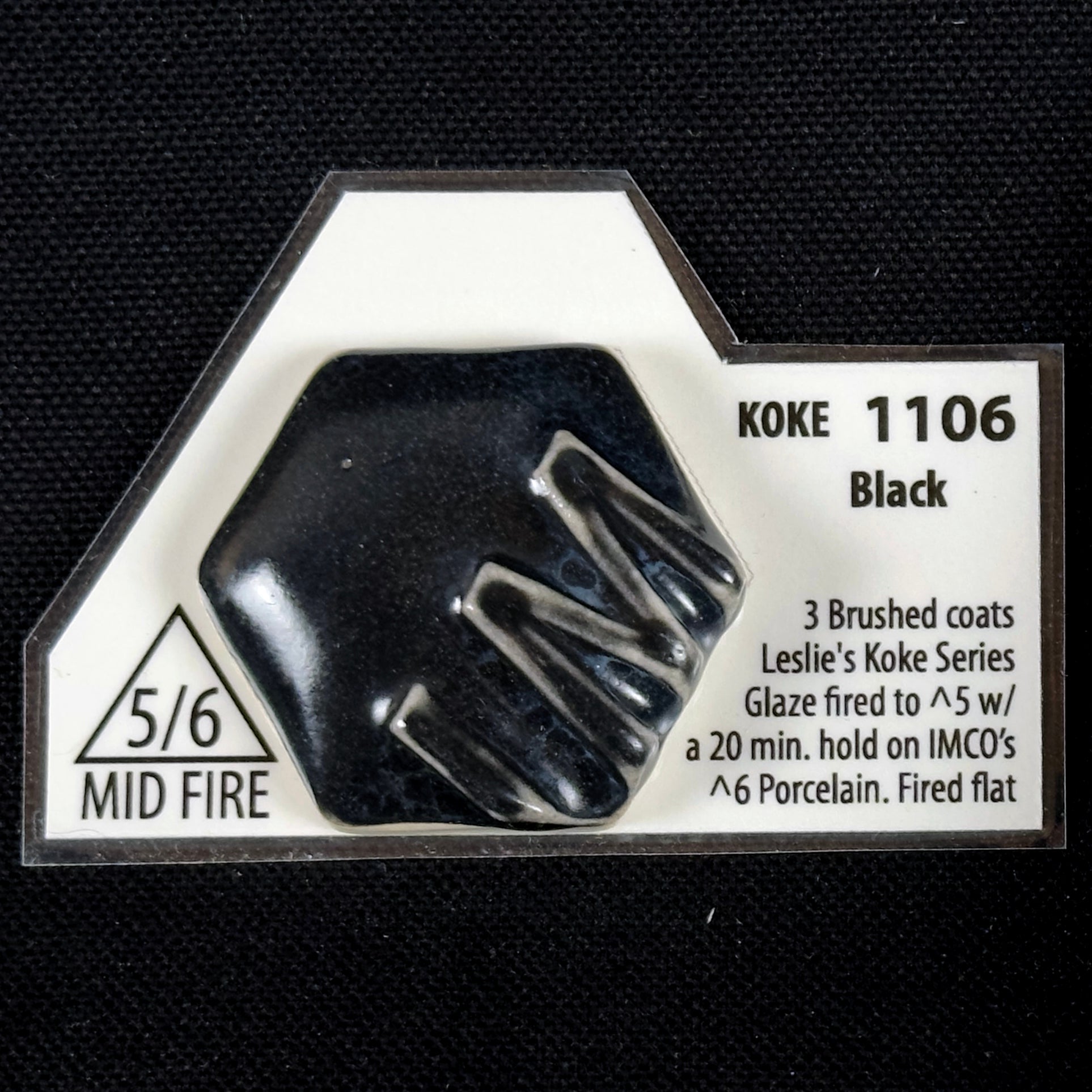 1106 Koke Black Cone 5/6 Leslie Ceramic Glaze | Industrial