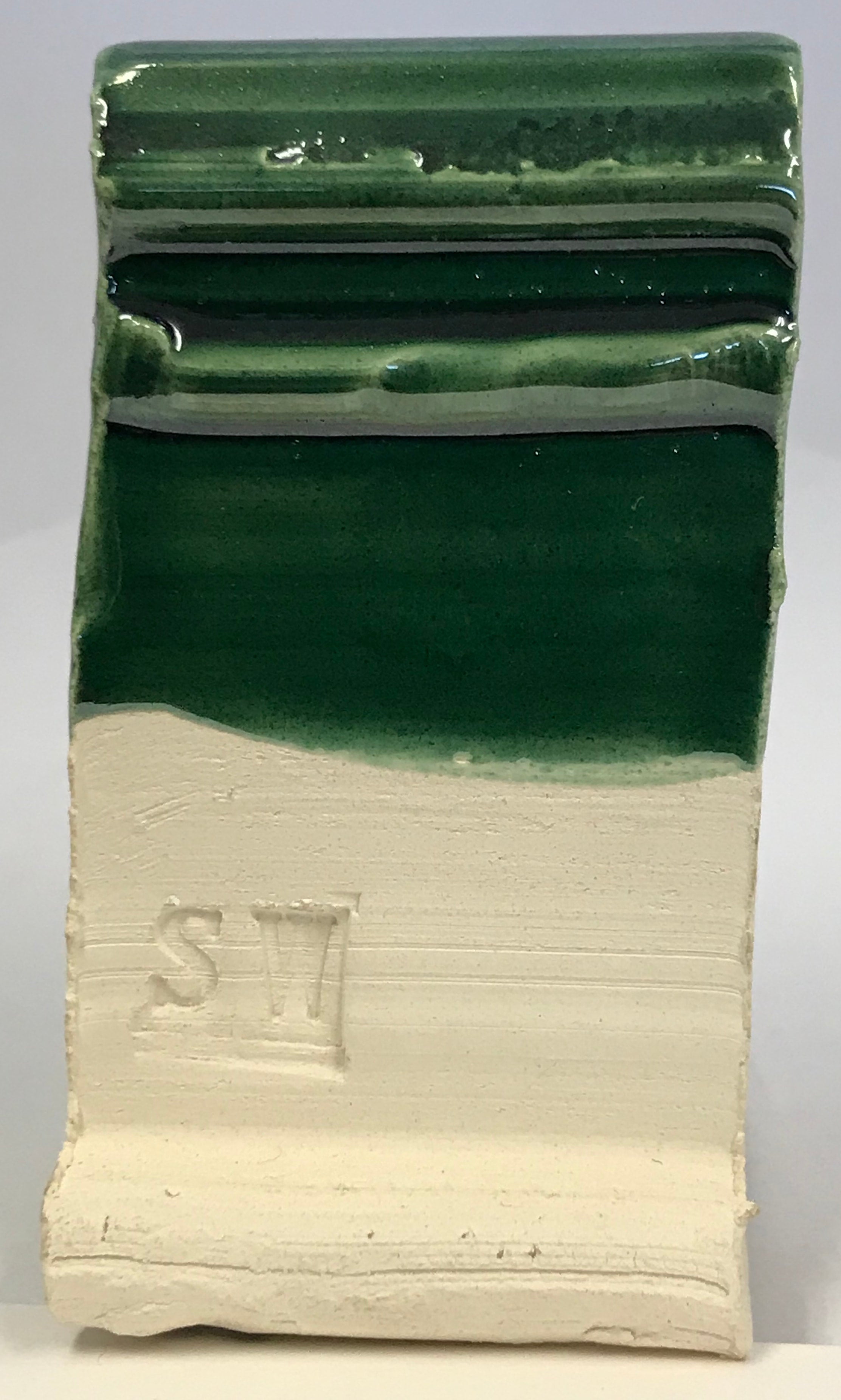 N10 Bottle Glass Green Cone 04/06 Leslie Ceramic Glaze