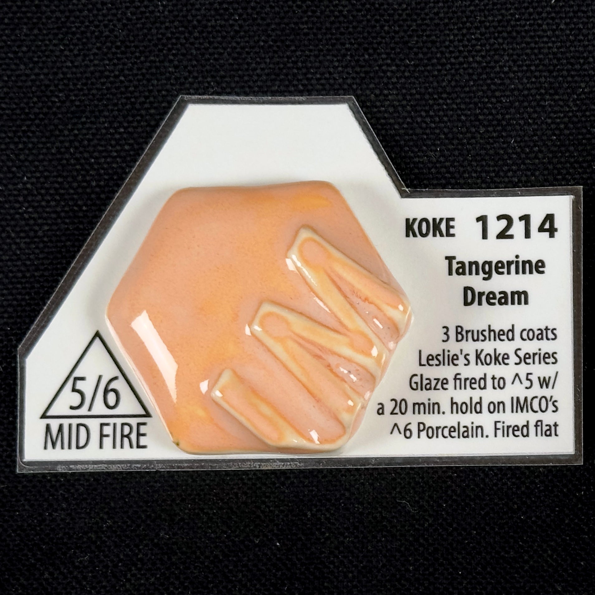 1214 Koke Tangerine Dream Cone 5/6 Leslie Ceramic Glaze