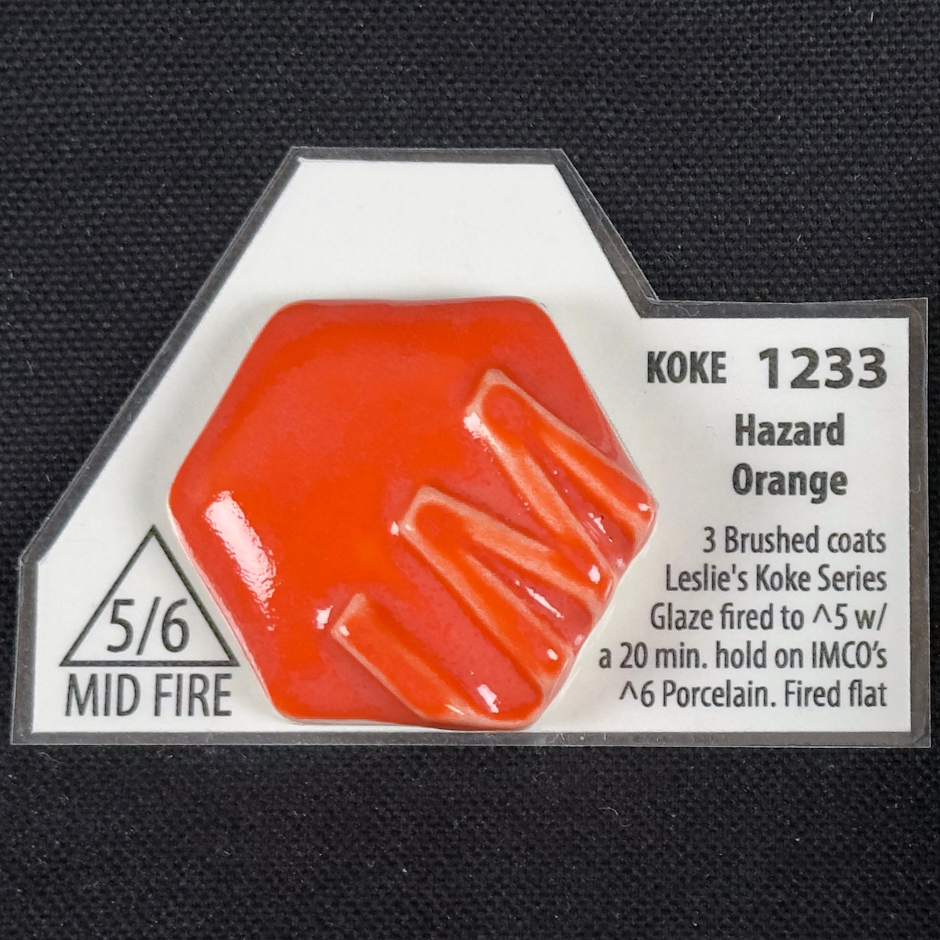 1233 Koke Hazard Orange Cone 5/6 Leslie Ceramic Glaze | Industrial